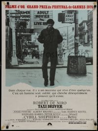 8f332 TAXI DRIVER French 24x32 1976 Robert De Niro walking in NYC Times Square, Martin Scorsese!