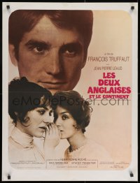 8f339 TWO ENGLISH GIRLS French 23x31 1971 Francois Truffaut directed, Jean-Pierre Leaud, Landi art!