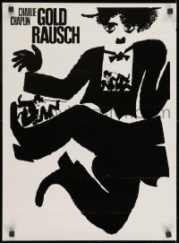 8f094 GOLD RUSH German 18x25 R1962 Charlie Chaplin classic, Rambow & Lienemeyer artwork!