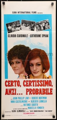 8f652 DIARY OF A TELEPHONE OPERATOR Italian locandina 1969 sexy Claudia Cardinale & Catherine Spaak