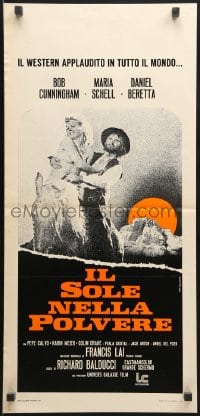 8f659 DUST IN THE SUN Italian locandina 1973 Dans le poussiere du soleil, Maria Schell on horse!