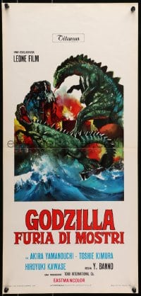 8f669 GODZILLA VS. THE SMOG MONSTER Italian locandina 1972 Gojira tai Hedora, Toho Japanese sci-fi!