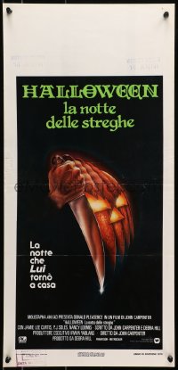 8f673 HALLOWEEN Italian locandina 1979 John Carpenter classic, Bob Gleason jack-o-lantern art!