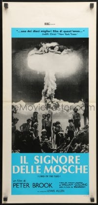8f694 LORD OF THE FLIES Italian locandina 1977 Golding classic, boys in front of mushroom cloud!