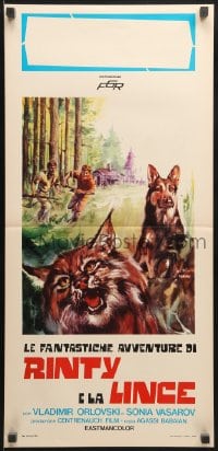 8f715 PATH OF SELFLESS LOVE Italian locandina 1975 cool Morini art of Russian wolf & lynx!
