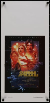 8f750 STAR WARS advance Italian locandina R1997 George Lucas sci-fi classic, cool art montage by Drew Struzan!