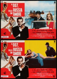 8f591 FROM RUSSIA WITH LOVE group of 8 Italian 18x27 pbustas R1970s Connery as Fleming's James Bond!