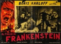 8f607 SON OF FRANKENSTEIN Italian 19x26 pbusta R1963 monster Boris Karloff, different!