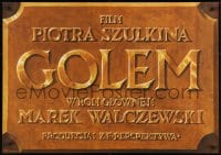 8f396 GOLEM teaser Polish 27x38 1980 Marek Walczewski, cool title/credits design art by TC!