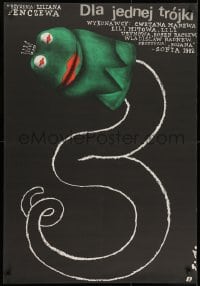 8f435 MARGIE Polish 27x39 1984 Liliana 's Za Edna Troyka, art of frog snake by Romuald Socha!