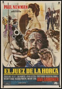 8f108 LIFE & TIMES OF JUDGE ROY BEAN Spanish 1972 John Huston, different art of Paul Newman by Mac!