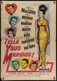 8f124 WHAT A WAY TO GO Spanish 1964 Shirley MacLaine, Paul Newman, Robert Mitchum, Dean Martin