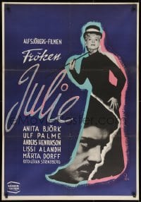 8f023 MISS JULIE Swedish 1951 Ulf Palme romances sexy Anita Bjork in title role, Gosta Aberg!