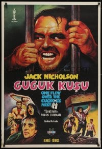 8f077 ONE FLEW OVER THE CUCKOO'S NEST Turkish 1981 Jack Nicholson, wild misleading artwork!