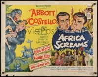 8g461 AFRICA SCREAMS style B 1/2sh 1949 wacky art of Bud Abbott & Lou Costello cooking in cauldron!