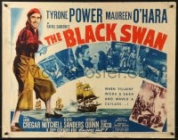 8g520 BLACK SWAN style A 1/2sh R1952 cool images of swashbuckler Tyrone Power & Maureen O'Hara!