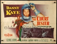 8g570 COURT JESTER style A 1/2sh 1955 classic wacky Danny Kaye, Glynis Johns, Basil Rathbone!