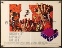 8g586 DEFECTOR 1/2sh 1966 Montgomery Clift, Frank McCarthy art, a motion picture that bears watching