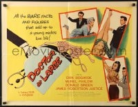 8g601 DOCTOR AT LARGE 1/2sh 1957 wild images of Dirk Bogarde spanking a woman and more!