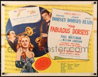 8g622 FABULOUS DORSEYS style B 1/2sh 1946 Tommy & Jimmy playing trombone & sax + sexy Janet Blair!