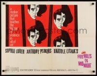 8g637 FIVE MILES TO MIDNIGHT 1/2sh 1963 Le Couteau dans la Plaie, Sophia Loren & Anthony Perkins!
