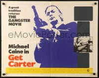 8g655 GET CARTER int'l 1/2sh 1971 great close image of Michael Caine holding shotgun!