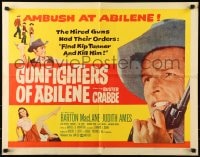 8g671 GUNFIGHTERS OF ABILENE 1/2sh 1959 super close up of cowboy Buster Crabbe with gun!