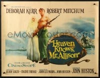 8g682 HEAVEN KNOWS MR. ALLISON 1/2sh 1957 barechested Robert Mitchum w/rifle & nun Deborah Kerr!
