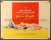 8g715 JEANNE EAGELS style A 1/2sh 1957 best romantic artwork of Kim Novak & Jeff Chandler!