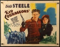 8g729 KID COURAGEOUS 1/2sh 1935 Bob Steele, great images with gun & fighting + Rene Borden!