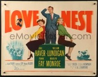 8g764 LOVE NEST 1/2sh 1951 William Lundigan stands between sexy Marilyn Monroe & June Haver!