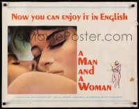 8g774 MAN & A WOMAN 1/2sh 1968 Claude Lelouch's Un homme et une femme, Aimee, Trintignant!
