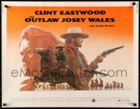 8g822 OUTLAW JOSEY WALES 1/2sh 1976 Eastwood is an army of one, best montage art by Roy Andersen!
