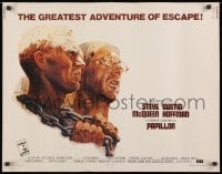 8g826 PAPILLON 1/2sh 1973 great art of prisoners Steve McQueen & Dustin Hoffman by Tom Jung!