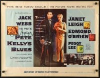 8g829 PETE KELLY'S BLUES 1/2sh 1955 Jack Webb smoking & holding trumpet, sexy Janet Leigh!