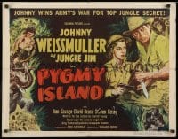 8g843 PYGMY ISLAND style A 1/2sh 1950 art of Johnny Weissmuller as Jungle Jim, Ann Savage!