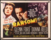 8g853 RANSOM style A 1/2sh 1956 great montage withy Glenn Ford & Donna Reed, Leslie Nielsen!