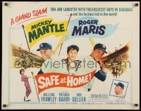 8g867 SAFE AT HOME 1/2sh 1962 Mickey Mantle, Roger Maris, New York Yankees baseball, a grand slam!