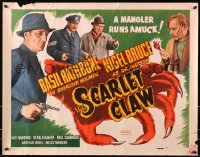 8g879 SCARLET CLAW 1/2sh R1948 Basil Rathbone as Sherlock Holmes, a mangler runs amuck, great art!