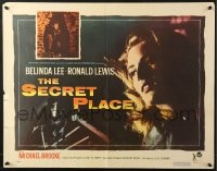 8g881 SECRET PLACE 1/2sh 1958 great close up of sexy Belinda Lee, creepy Ronald Lewis!