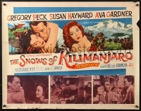 8g897 SNOWS OF KILIMANJARO 1/2sh 1952 art of Gregory Peck, Susan Hayward & Ava Gardner in Africa!