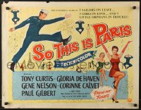 8g898 SO THIS IS PARIS style B 1/2sh 1954 Tony Curtis is on leave and in love w/Gloria DeHaven!