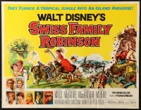 8g919 SWISS FAMILY ROBINSON 1/2sh 1960 John Mills, Walt Disney family fantasy classic, cool art!