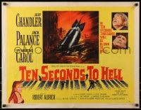 8g933 TEN SECONDS TO HELL style A 1/2sh 1959 Jack Palance, Jeff Chandler, Martine Carol, art of bomb