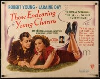 8g937 THOSE ENDEARING YOUNG CHARMS style A 1/2sh 1945 Robert Young looking at beautiful Laraine Day!