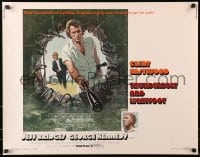 8g940 THUNDERBOLT & LIGHTFOOT 1/2sh 1974 art of Clint Eastwood with huge gun by Ken Barr!