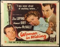 8g995 WOMAN IN HIDING style A 1/2sh 1950 Ida Lupino is on the run from her husband Stephen McNally!