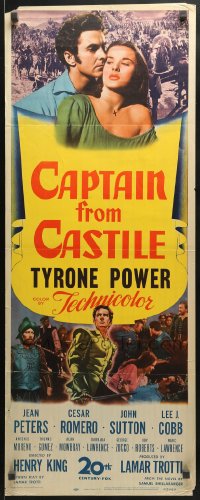 8g054 CAPTAIN FROM CASTILE insert 1947 Tyrone Power, Jean Peters, Cesar Romero!