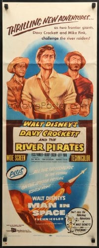 8g086 DAVY CROCKETT & THE RIVER PIRATES insert 1956 Walt Disney, Fess Parker & Buddy Ebsen!