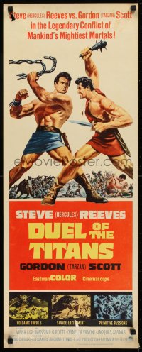 8g100 DUEL OF THE TITANS insert 1963 Romolo e Remo, Steve Hercules Reeves vs Gordon Tarzan Scott!